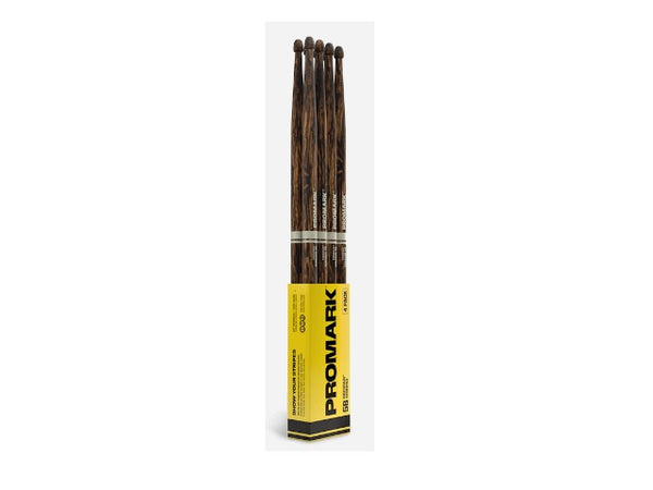 Lot de 4 baguettes de batterie ProMark 5B Rebound Firegrain avec pointe en bois d'hickory