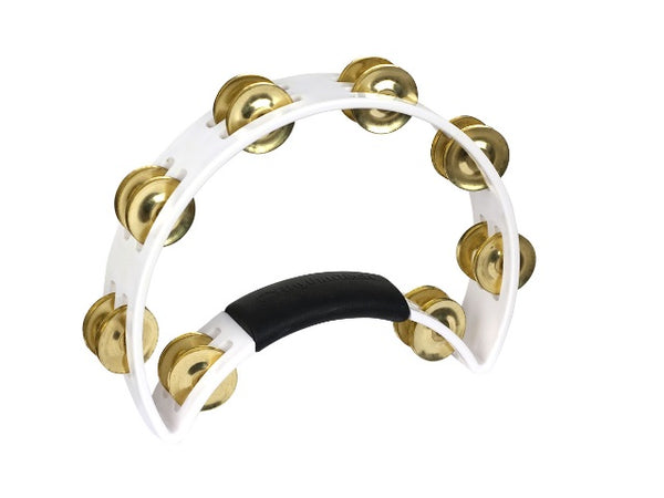 Rhythm Tech Standard Tambourine with Brass Jingles White