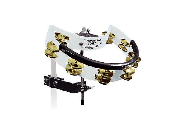 Rhythm Tech Drumset Tambourine with Brass Jingles White