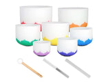 Sela Percussion 7pc Chakra Crystal Singing Bowl Set Lotus 432 Hz