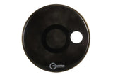 Aquarian 24" Regulator Ported Black Gloss Bass Drumhead Offset Port Hole