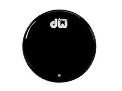 DW 22" Bass Drum Resonant Head Gloss Black No Vent