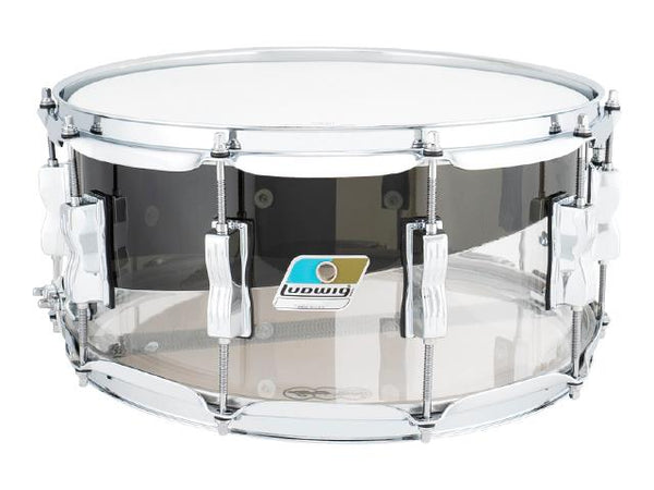 Ludwig 6.5x14 Vistalite 50th Anniversary Snare Drum Clear Smoke