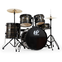 Westbury Drum Kit Complete 5PC 20" BD Black Wood Grain W465TC-BWG