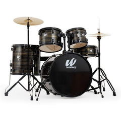 Westbury Drum Kit Complete 5PC 22" BD Black Wood Grain W475TC-BWG