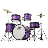 Westbury 5 PC Junior Purple Sparkle Drum Kit W/ Hardware, Cymbals & Throne