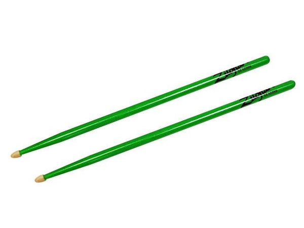 Zildjian 5A  Acorn Neon Green Drum Sticks