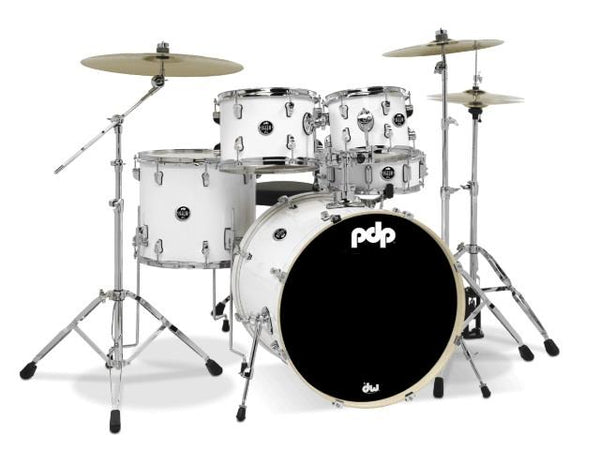 PDP Main Stage White Kit HW and Cymbals Incl