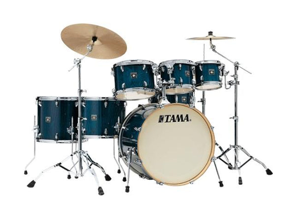 Tama Superstar Classic Maple Exotic 7 Piece Shell Pack Gloss Sapphire Lacebark Pine