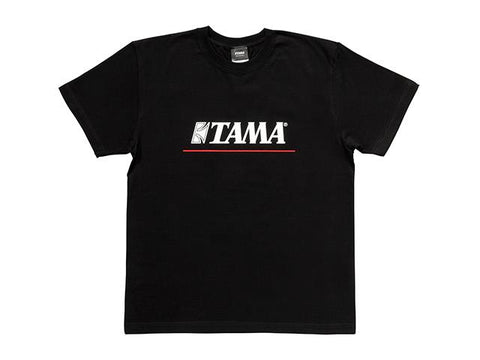 Tama Logo T-shirt Black w/ Red Line Size Medium